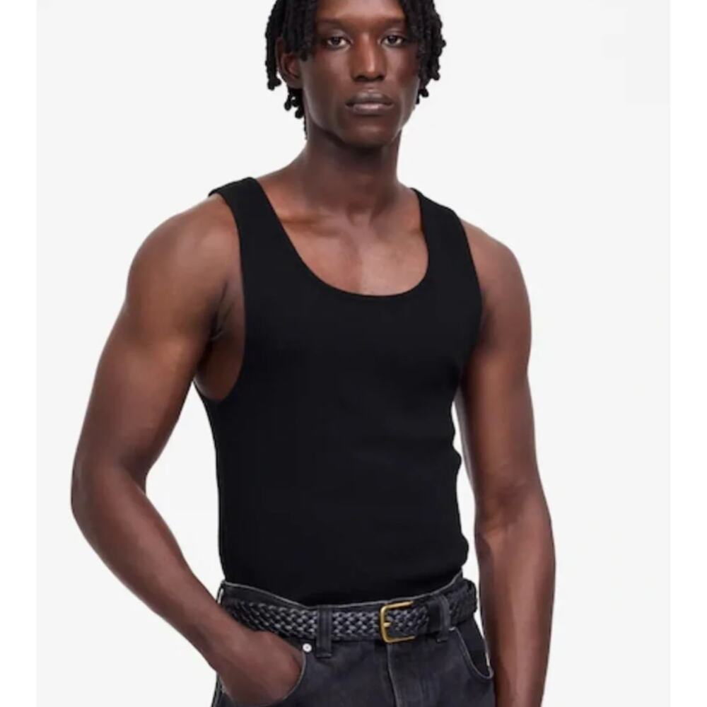 Madewell | NWT Mens Ribbed Tank Black Cotton Sleeveless Shirt | Sz M